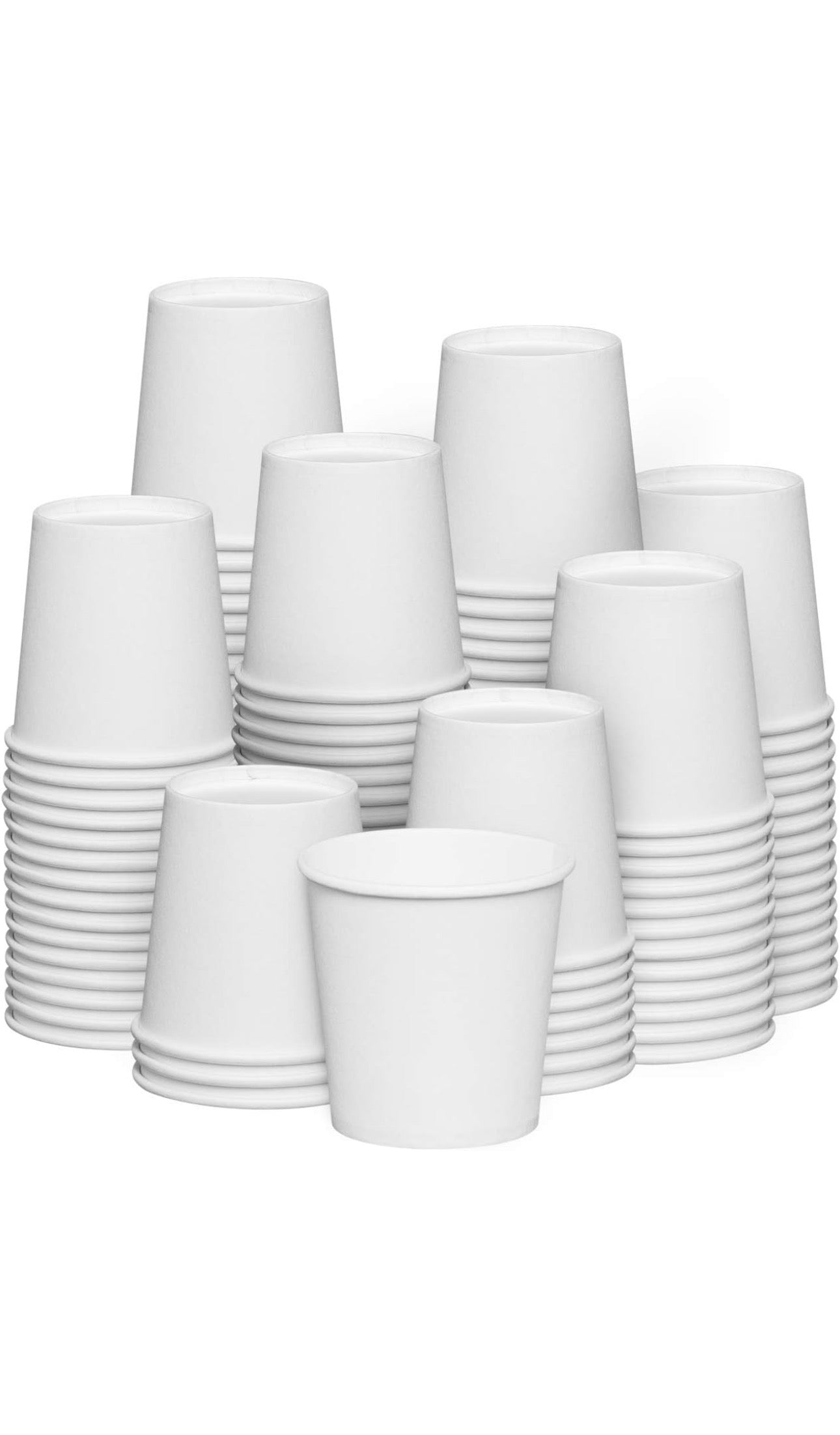 Disposable 10oz White Paper Cups for Hot & Cold Drinks (25 Pack) Recyclable