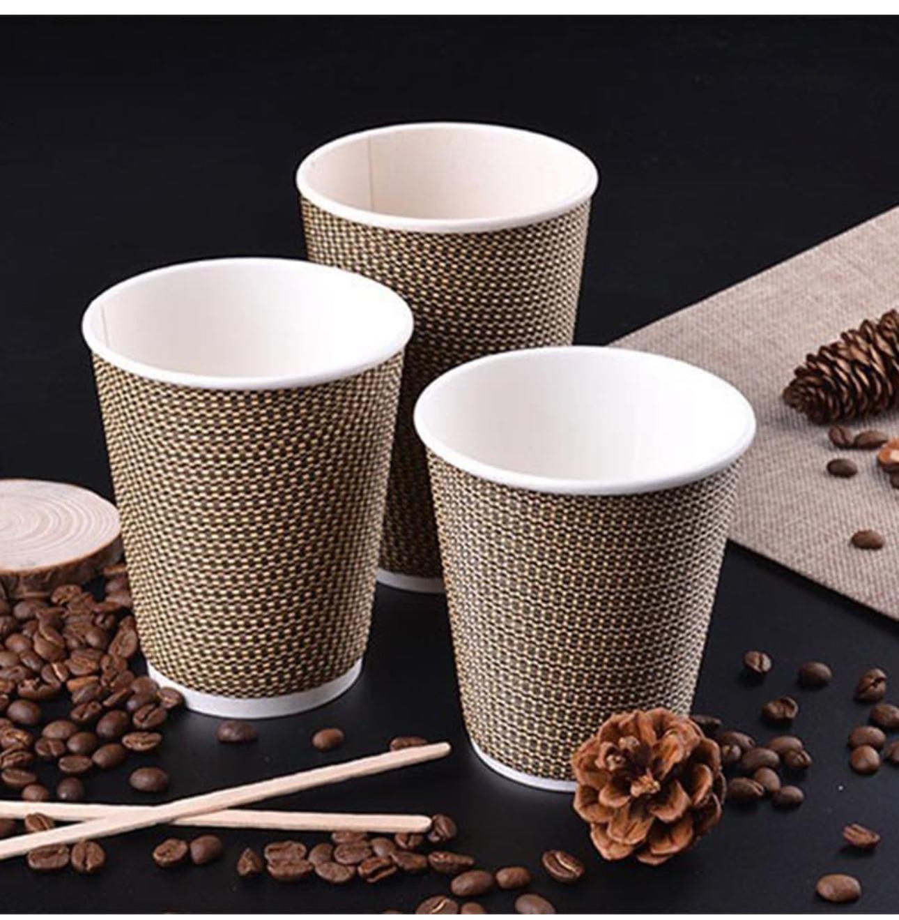 8oz Brown Ripple Takeaway Paper Cup β Recyclable (Case of 400)