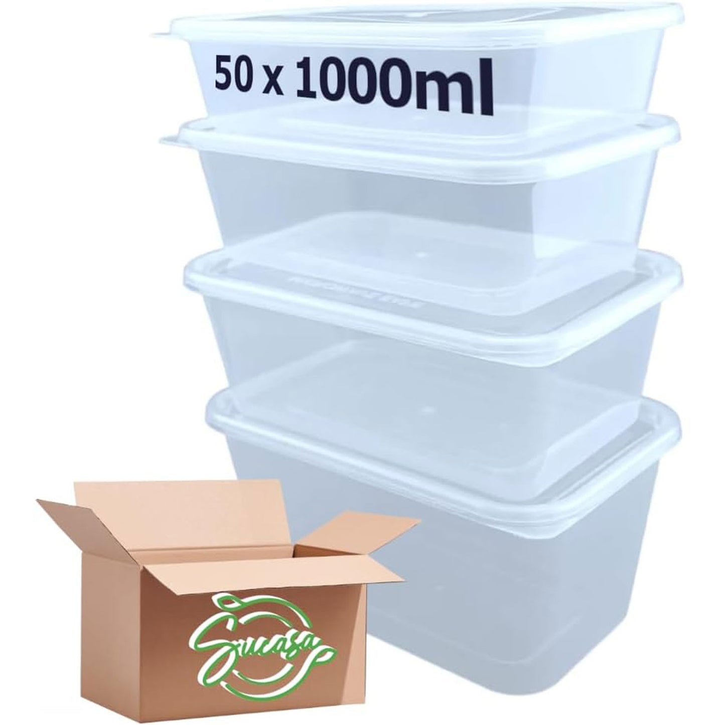 Satco Food Containers with Lids - 25 - Pack Microwave Safe