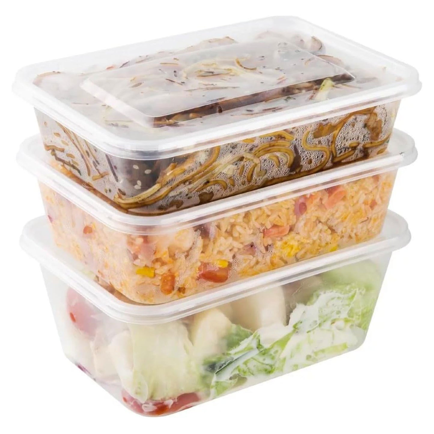 Satco Food Containers with Lids - 25 - Pack Microwave Safe