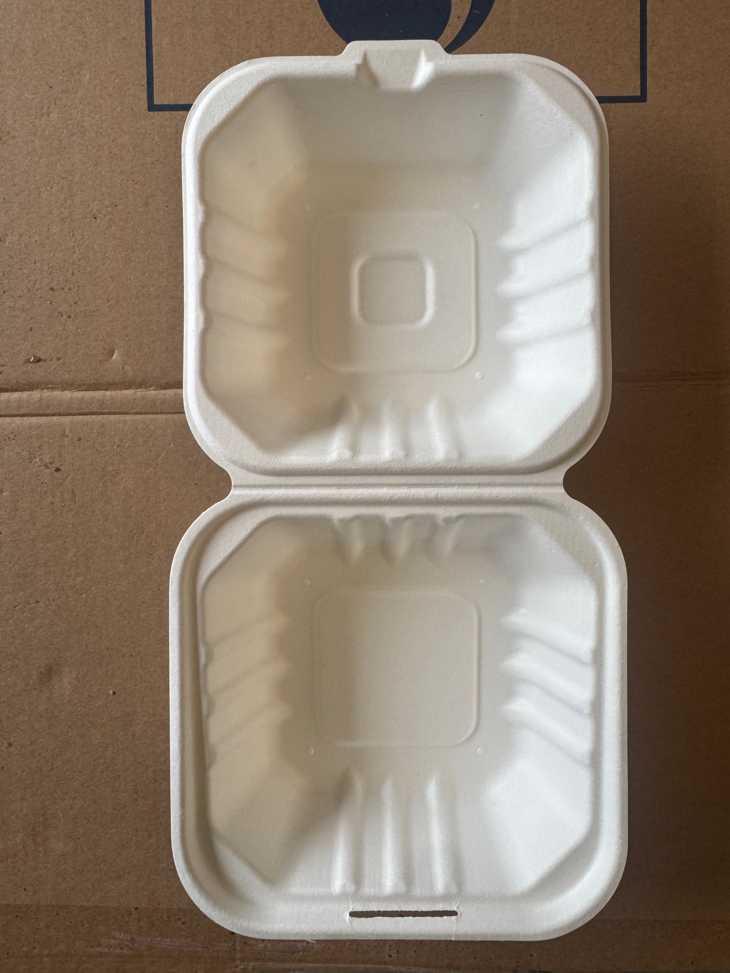 5 x 5” Bagasse Clamshells Burger Box Containers 132x132x65mm
