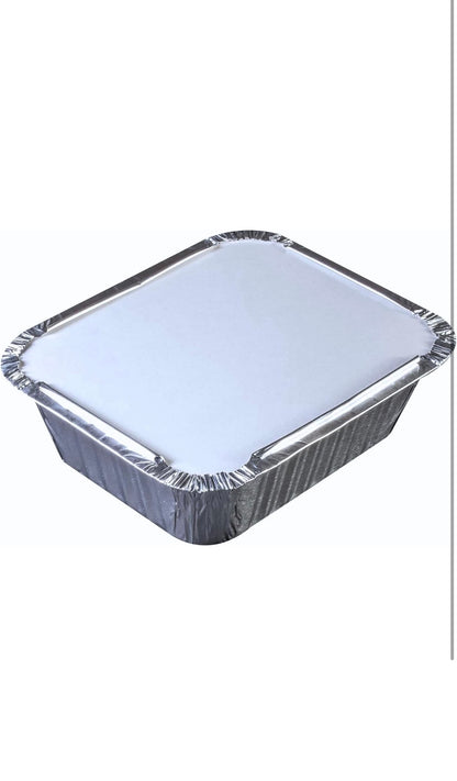 125 x Aluminium Foil Food Containers with Lids – Takeaway Trays No.2