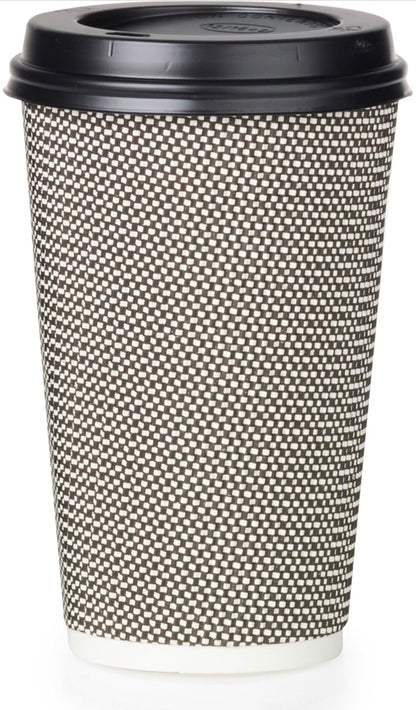 8oz Triple Wall Ripple Paper Cups Disposable, Recyclable - 100 Pack
