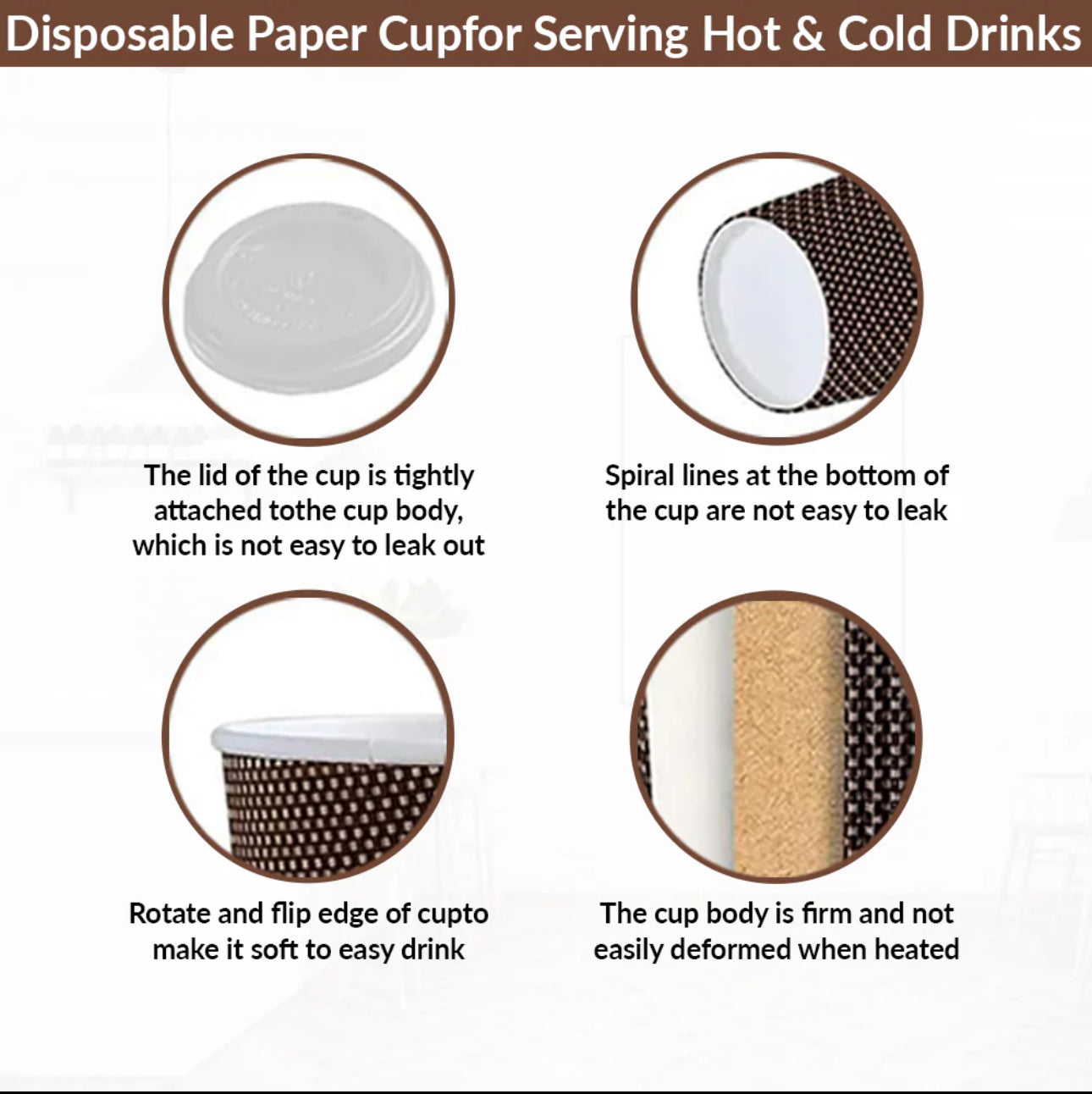 Ripple Disposable Coffee Cups 12oz (500Pack) – Double Wall Insulated Takeaway Paper Cups and Lids for Hot Drinks – Eco-Friendly, Leak-Proof, Ideal for Coffee Shops & Events