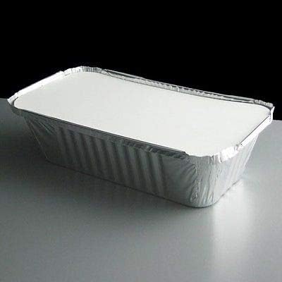 125 x Aluminium Foil Food Containers with Lids Large 6A Size