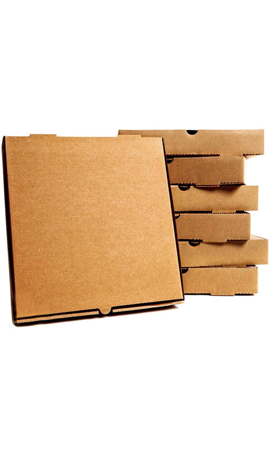 9″ inc Brown Plain Pizza Boxes 1x100pcs