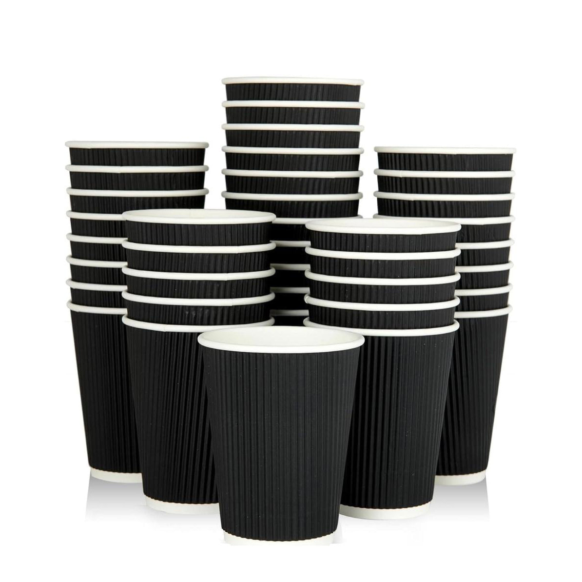 16oz Insulated Ripple Paper Coffee Cups – Disposable Hot Beverage Cups for Travel & Office