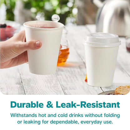 16oz Single Wall White Paper Cups – Disposable Coffee Cups for Hot & Cold Beverages