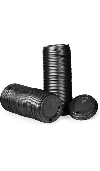 8oz Black & White Plastic Sip Lids (Pack of 1000)