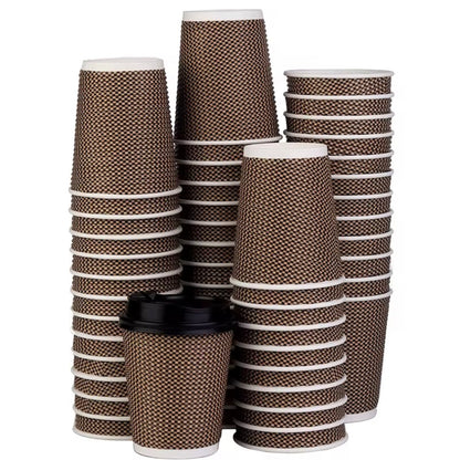 8oz Brown Ripple Takeaway Paper Cup – Recyclable (Case of 500)