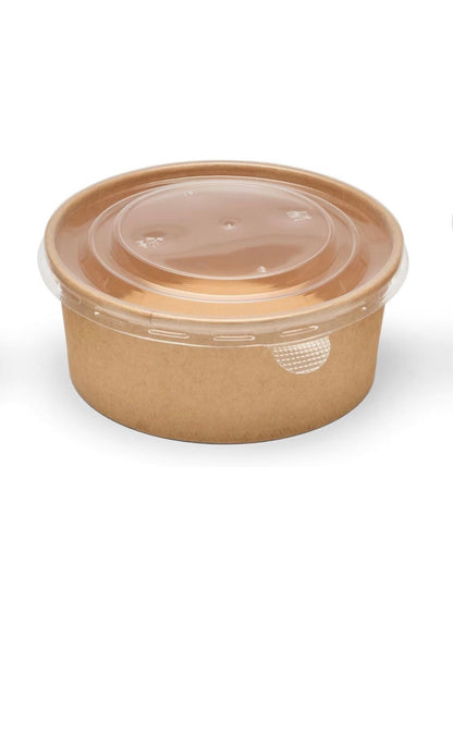 Kraft Brown Food Bowl Round Cardboard Food Container