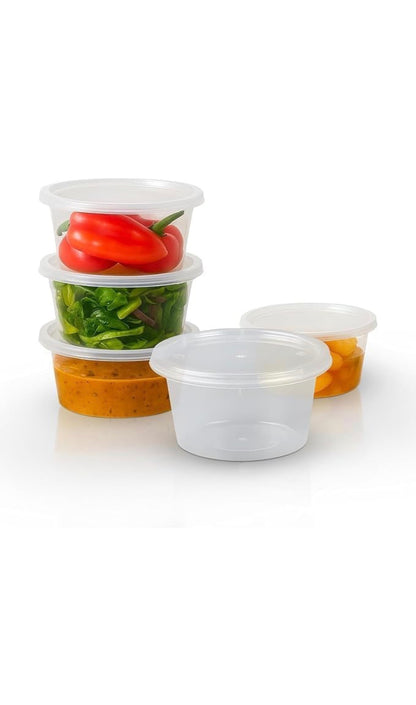 Satco 8oz Round Plastic Takeaway Cups (25-Pack)