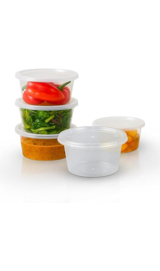 Satco 8oz Round Plastic Takeaway Cups (25-Pack)