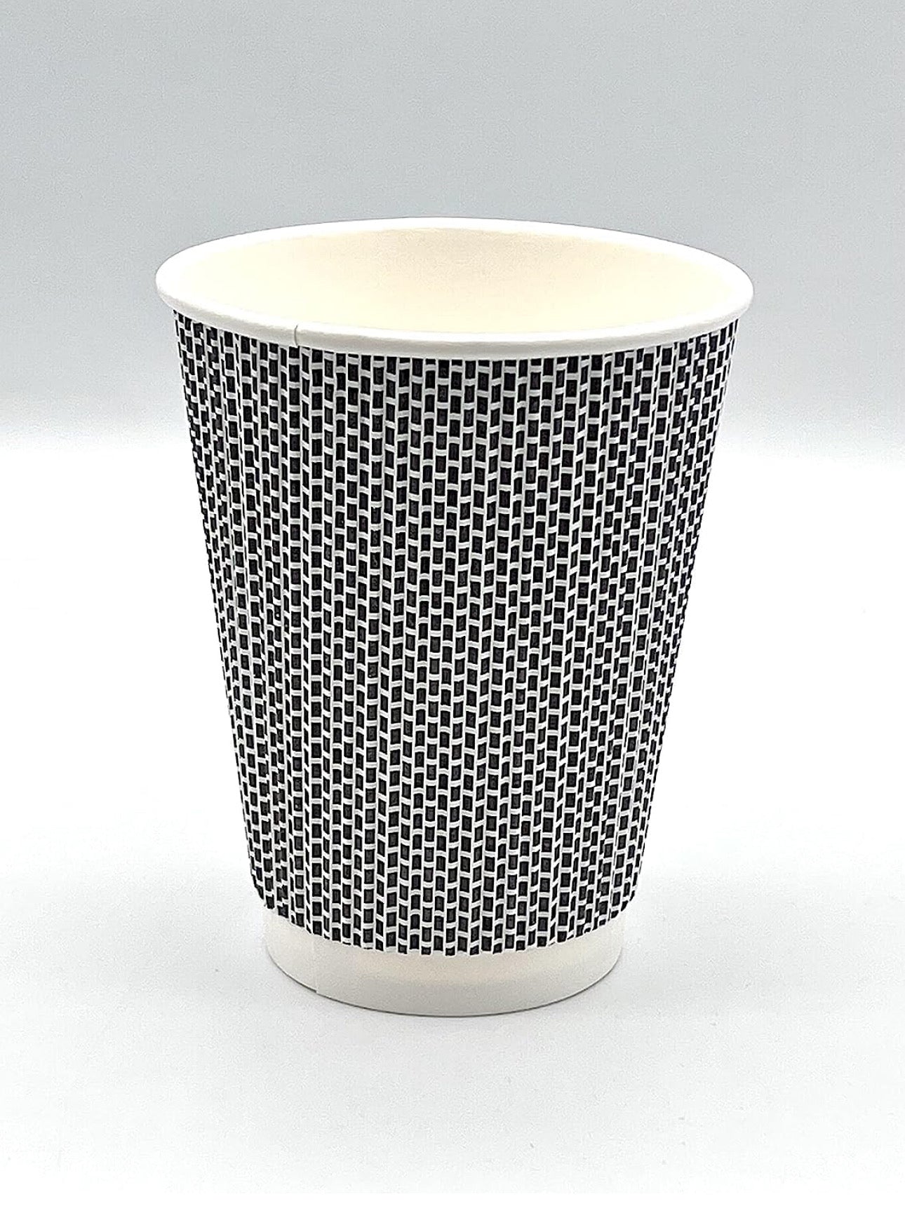 Ripple Disposable Coffee Cups 12oz (500Pack) – Double Triple Wall Insulated Takeaway Paper Cups and Lids for Hot Drinks – Eco-Friendly, Leak-Proof, Ideal for Coffee Shops & Events