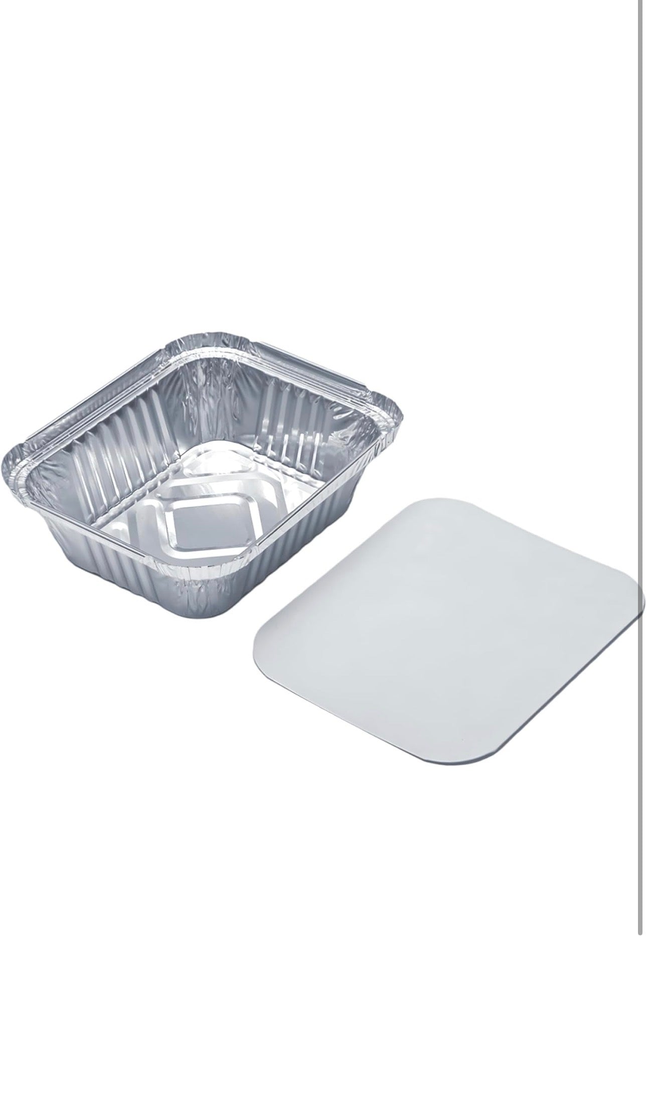 125 x Aluminium Foil Food Containers with Lids – Takeaway Trays No.2