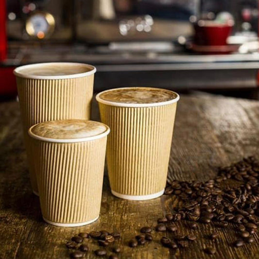 Premium 4oz Kraft Ripple Espresso Cups – Biodegradable Takeaway