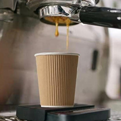 Premium 4oz Kraft Ripple Espresso Cups – Biodegradable Takeaway