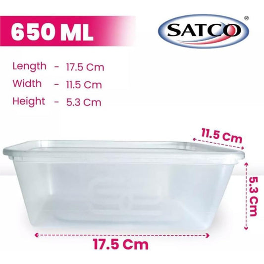 650ml Microwavable Plastic Food Containers with Lids