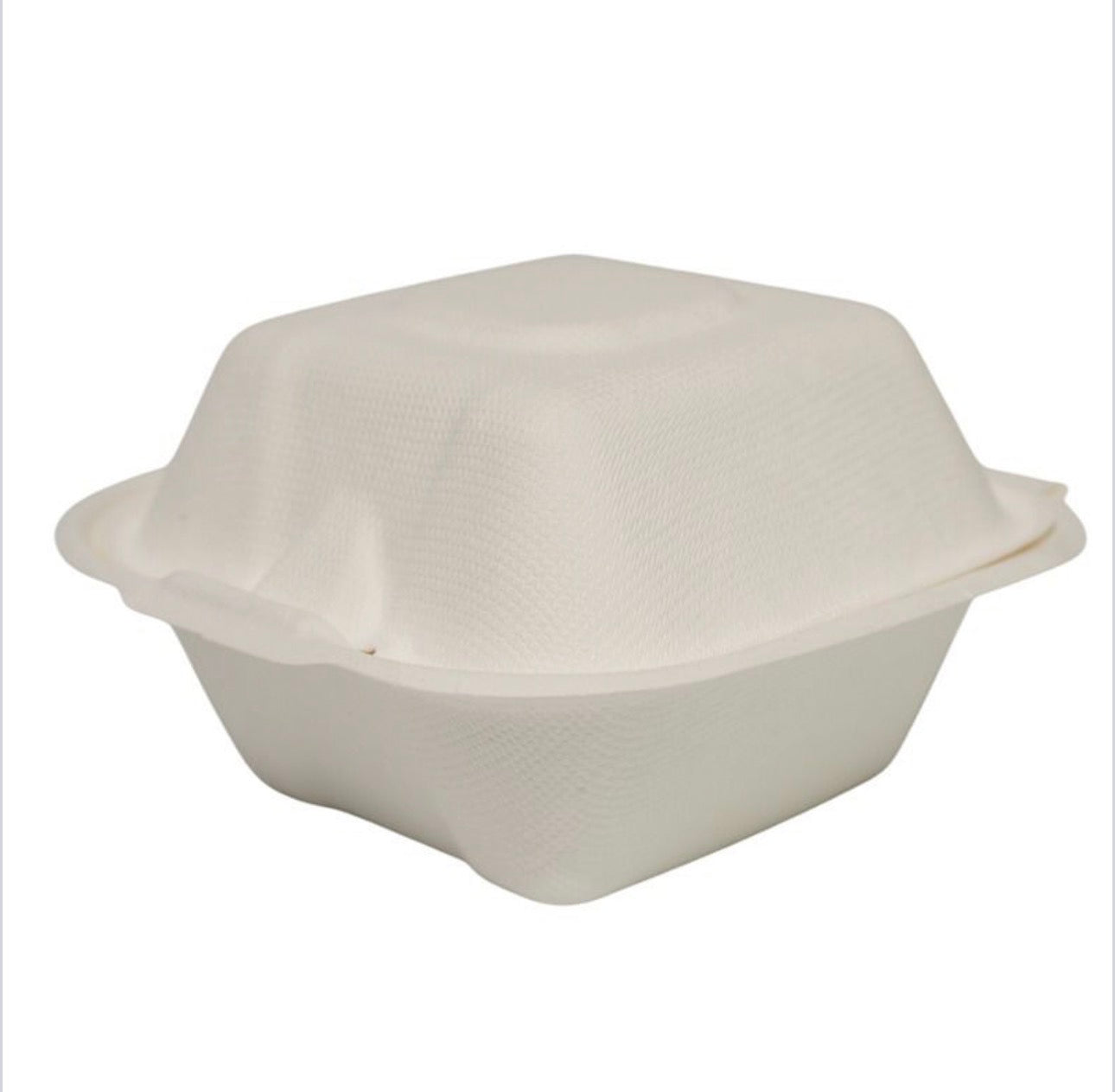 5 x 5” Bagasse Clamshells Burger Box Containers 132x132x65mm