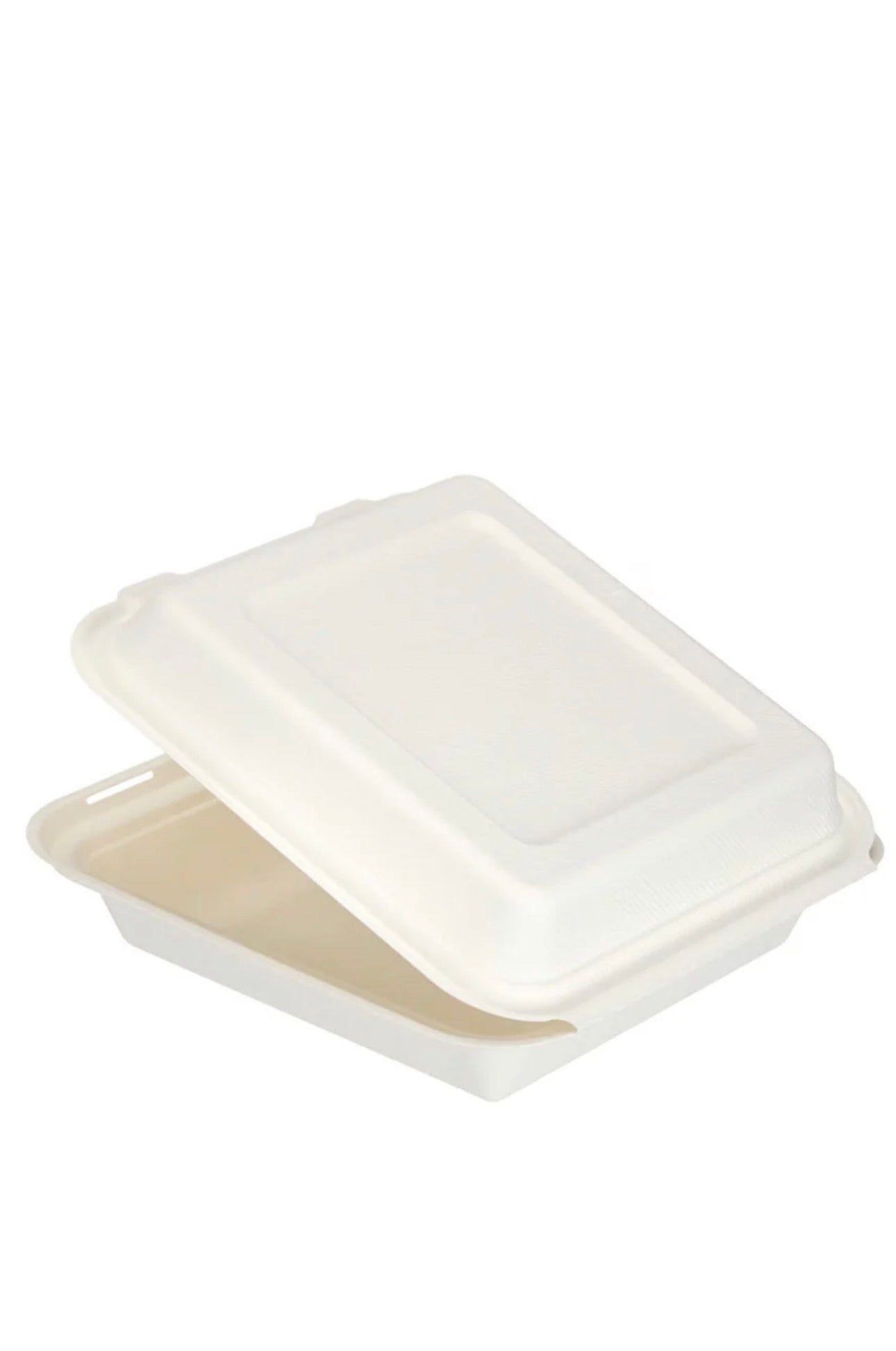 8x8" Bagasse Clamshell Meal Box Containers 205x205x80mm