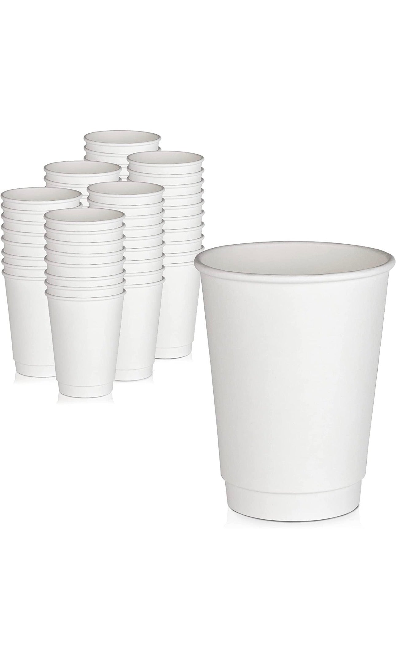 12oz White Double Wall Insulated Paper Cups 500 Pieces