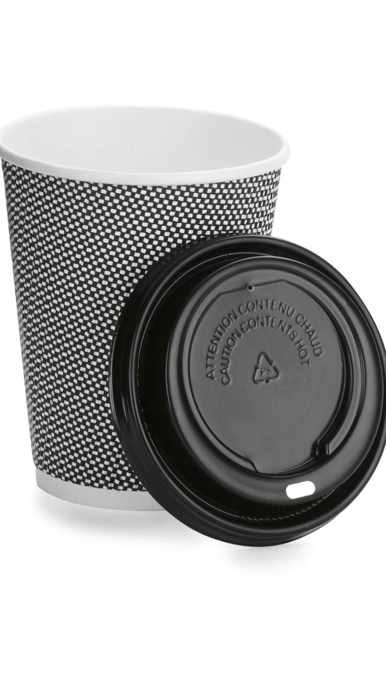 8oz Triple Wall Ripple Paper Cups Disposable, Recyclable - 1000 Pack