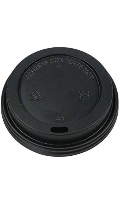 8oz Black & White Plastic Sip Lids (Pack of 500)