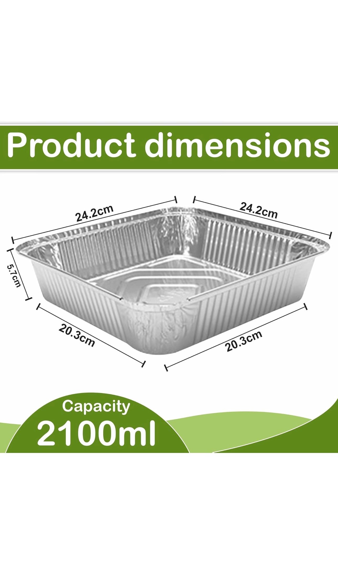 No9 Aluminium Foil Food Containers & Lids 9x9x2 ( 2” Deep )