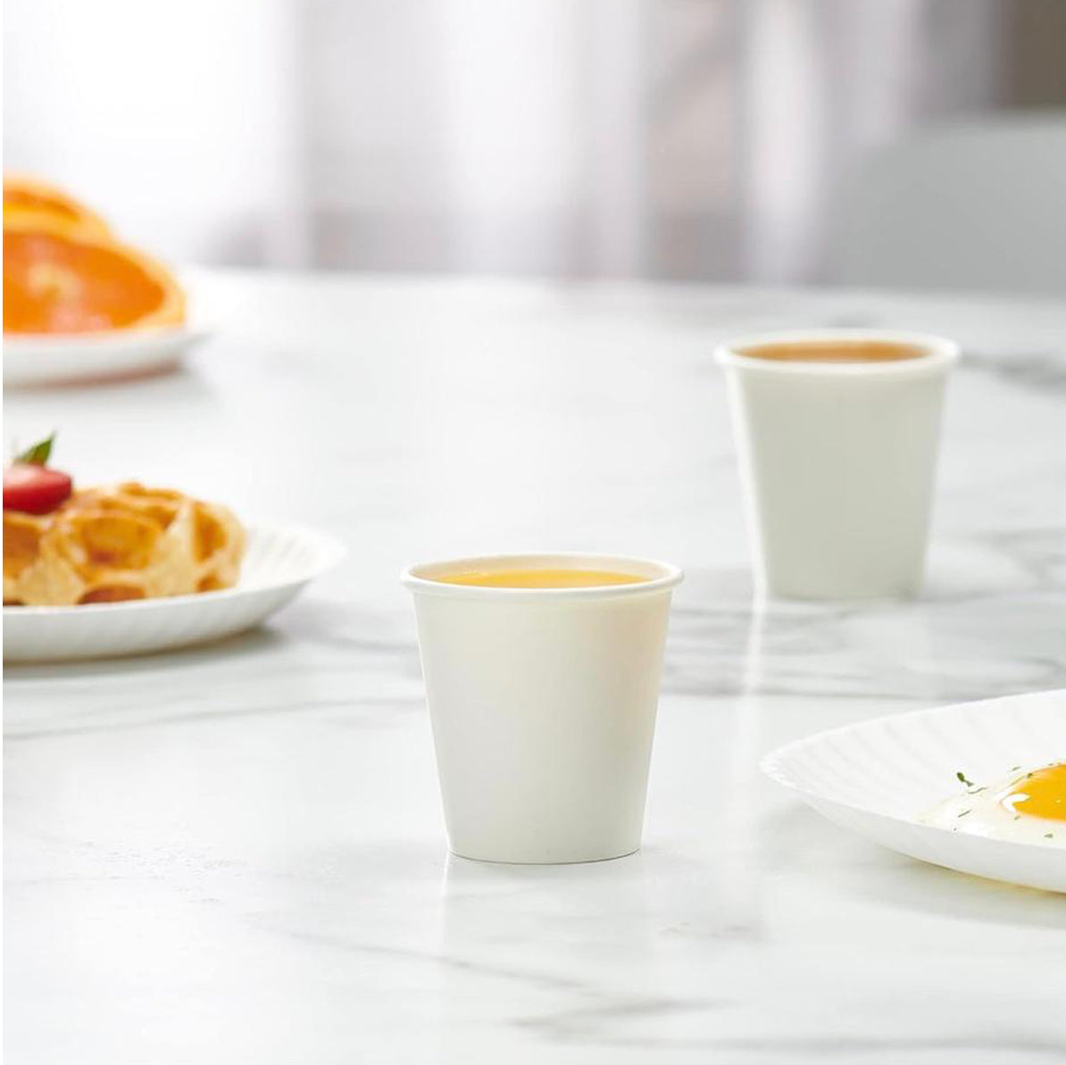 6oz Single Wall White Paper Cups – Disposable Coffee Cups for Hot & Cold Drinks