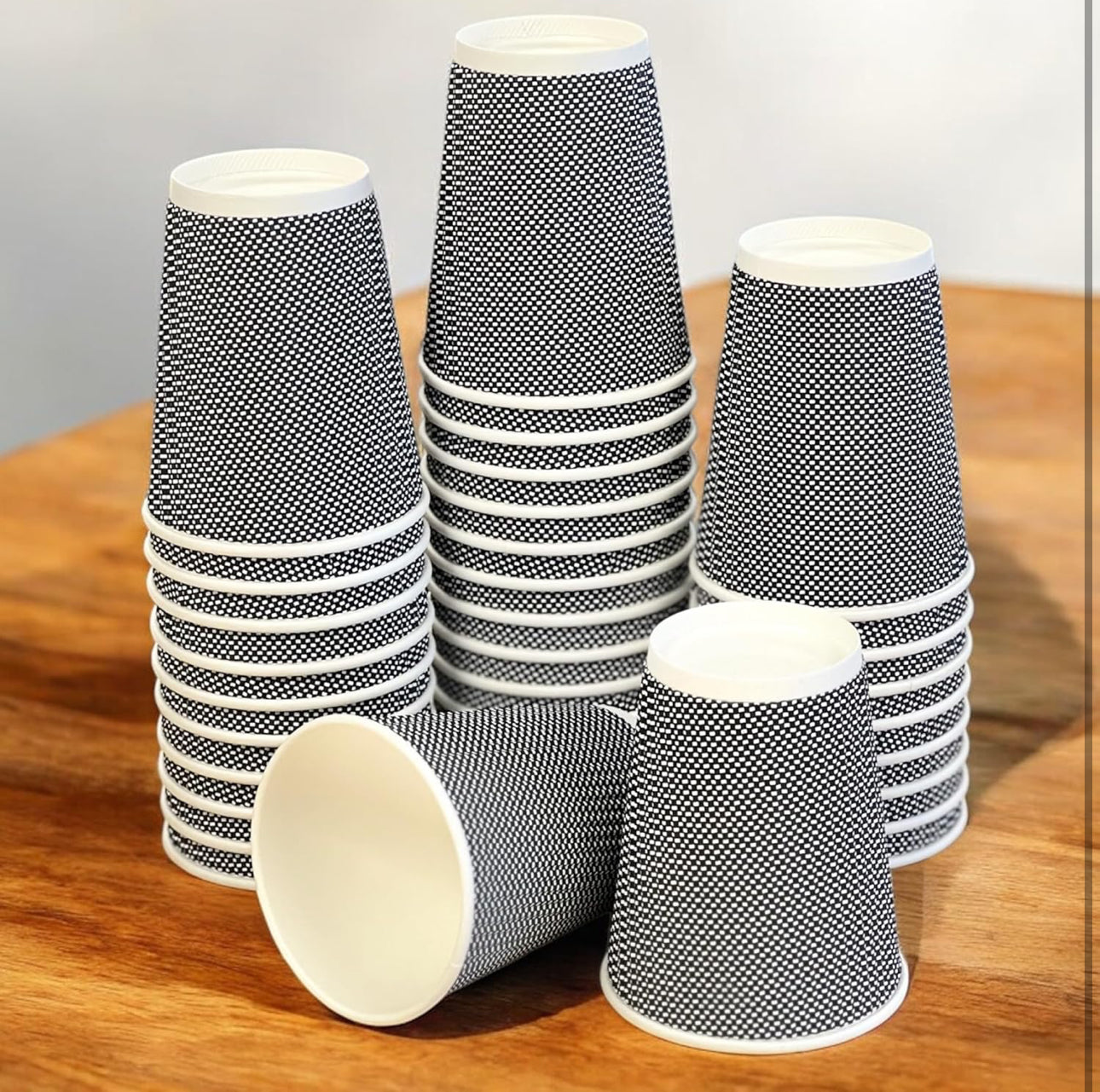 Ripple Disposable Coffee Cups 12oz (500Pack) – Double Triple Wall Insulated Takeaway Paper Cups and Lids for Hot Drinks – Eco-Friendly, Leak-Proof, Ideal for Coffee Shops & Events