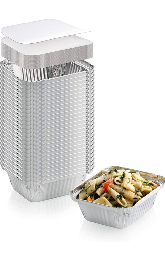 No2 Aluminium Foil Food Containers with Lids – Takeaway Trays