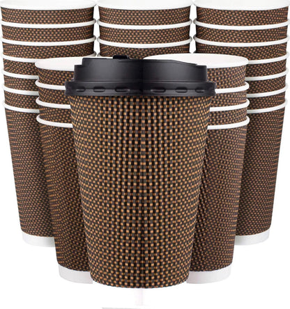8oz Brown Ripple Takeaway Paper Cup – Recyclable (Case of 500)