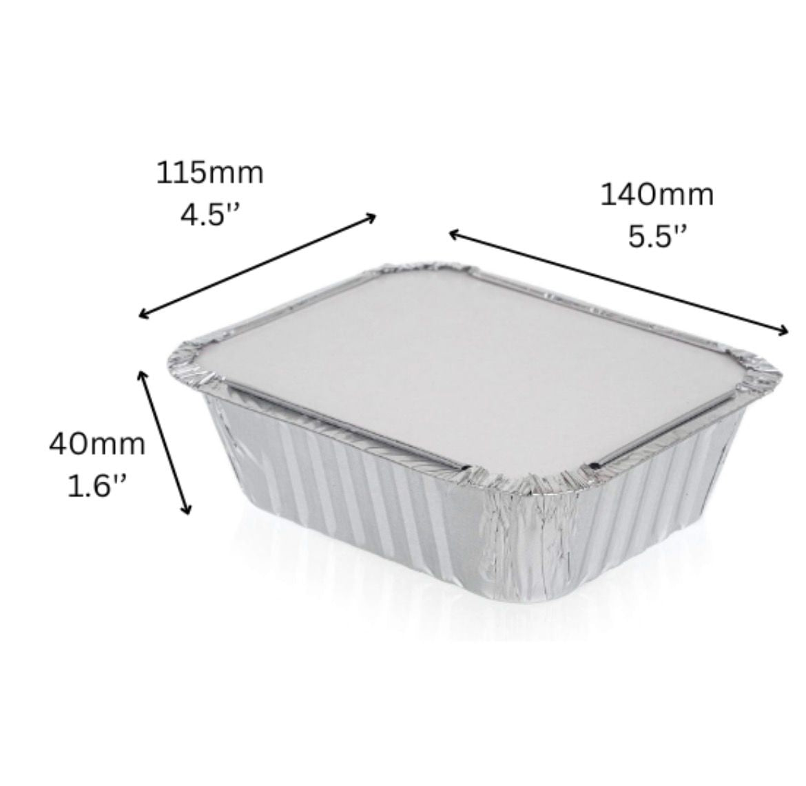 No2 Aluminium Foil Food Containers with Lids – Takeaway Trays
