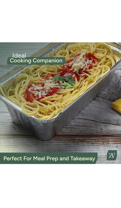 125 x Aluminium Foil Food Containers with Lids Large 6A Size