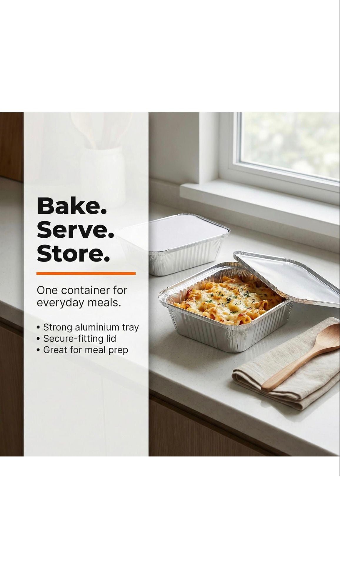 No2 Aluminium Foil Food Containers with Lids – Takeaway Trays