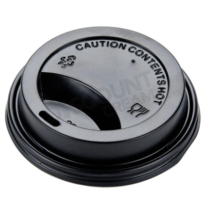 8oz Black & White Plastic Sip Lids (Pack of 500)