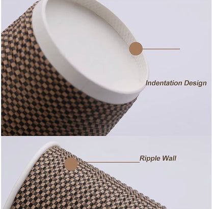 8oz Brown Ripple Takeaway Paper Cup – Recyclable (Case of 500)