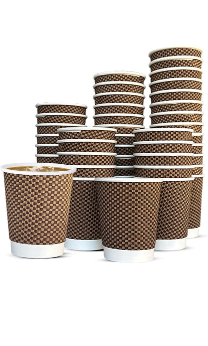 8oz Brown Ripple Takeaway Paper Cup – Recyclable (Case of 500)
