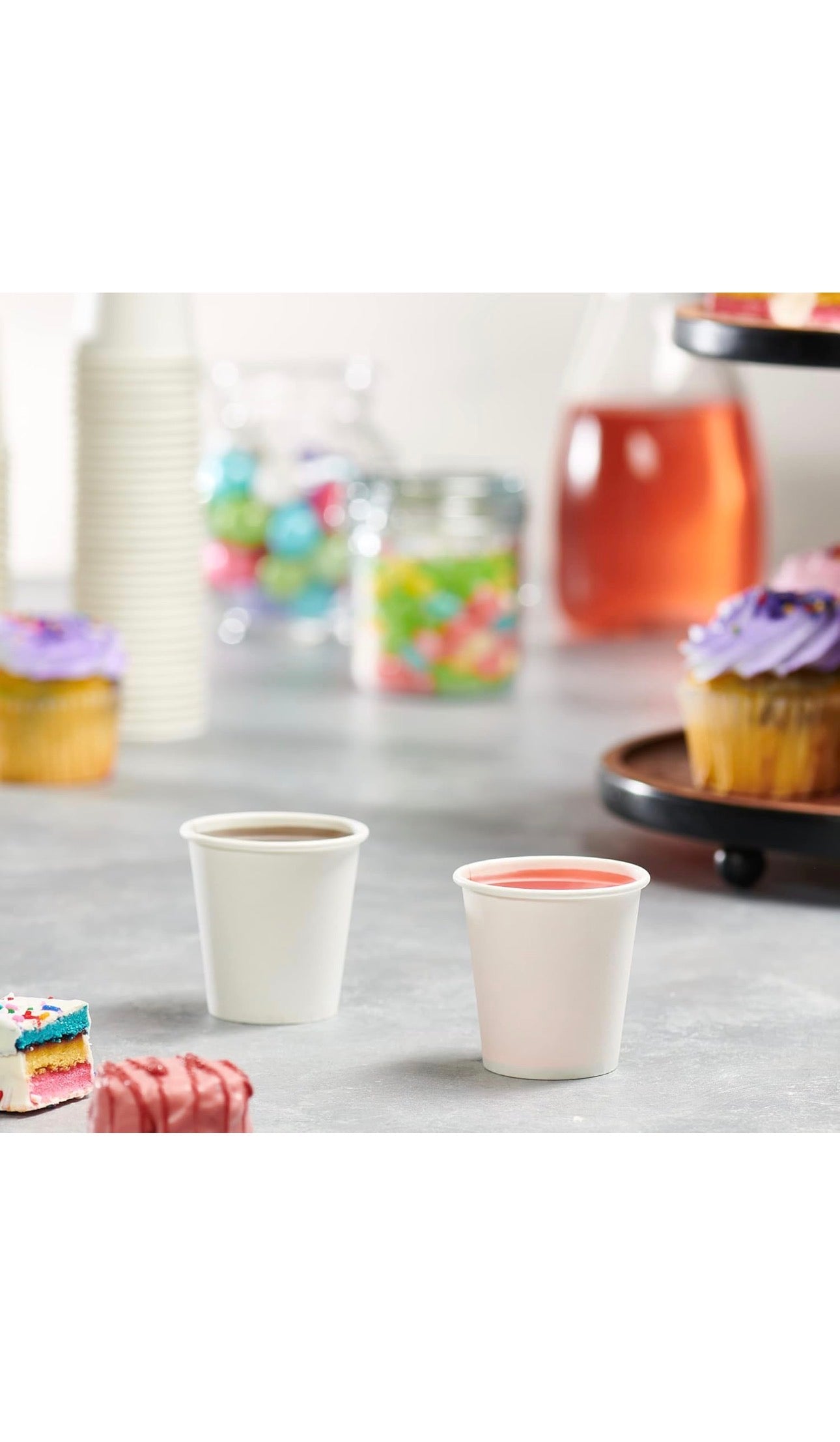 100 x 8oz White Paper Cups - Disposable & Recyclable for Hot and Cold Drinks