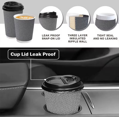 8oz Triple Wall Ripple Paper Cups Disposable, Recyclable - 1000 Pack