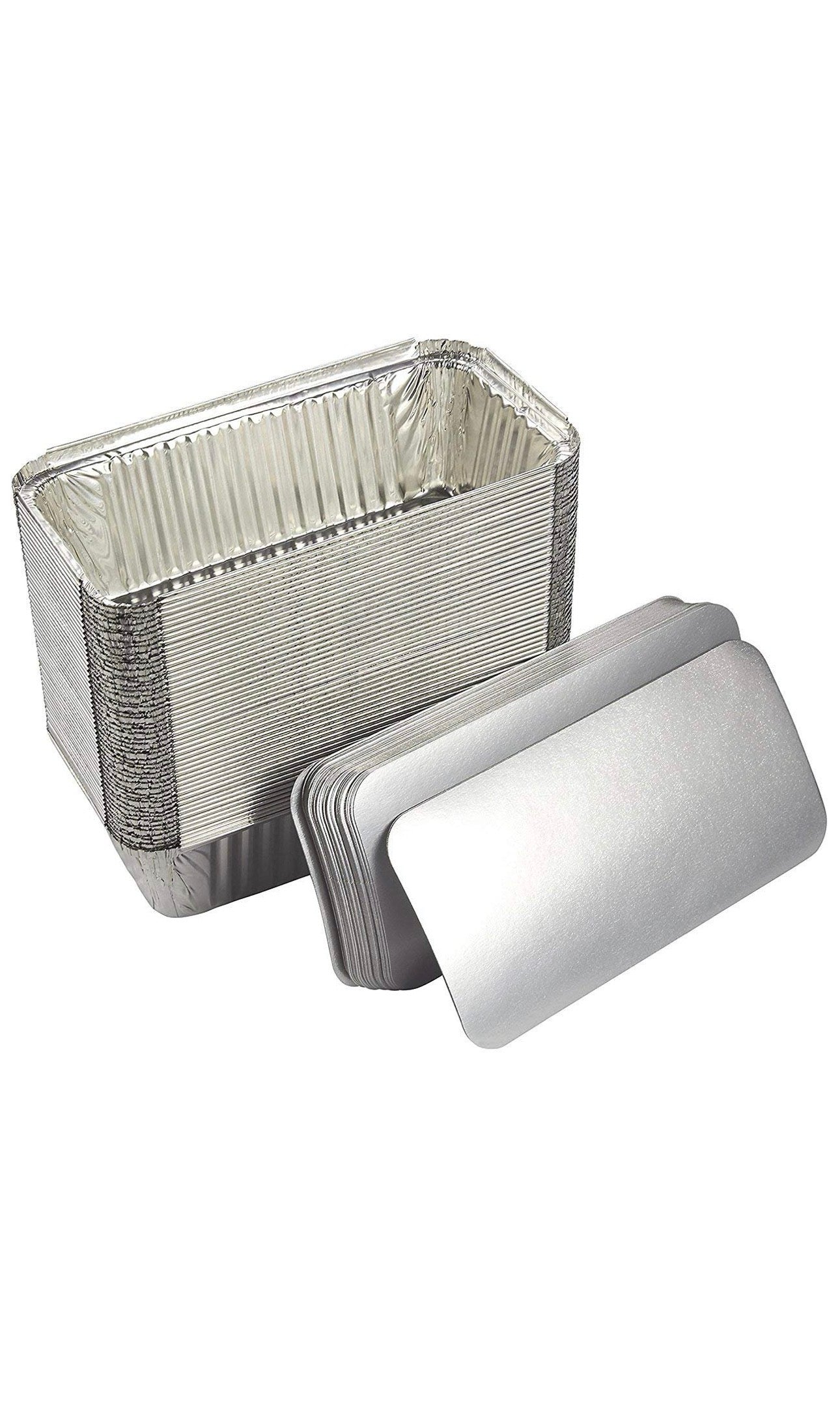 125 x Aluminium Foil Food Containers with Lids Large 6A Size