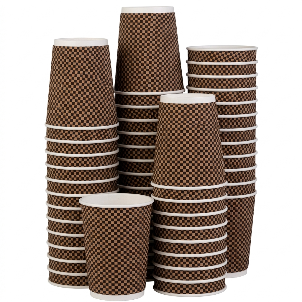 8oz Brown Ripple Takeaway Paper Cup – Recyclable (Case of 500)