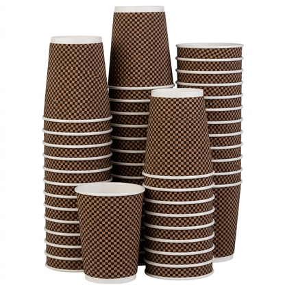 8oz Brown Ripple Takeaway Paper Cup – Recyclable (Case of 500)