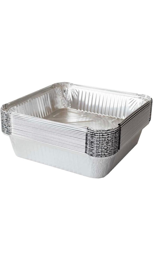 No9 Aluminium Foil Food Containers & Lids 9x9x2 ( 2” Deep )