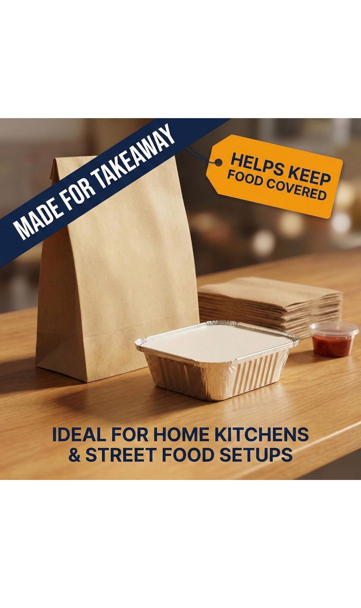 No2 Aluminium Foil Food Containers with Lids – Takeaway Trays