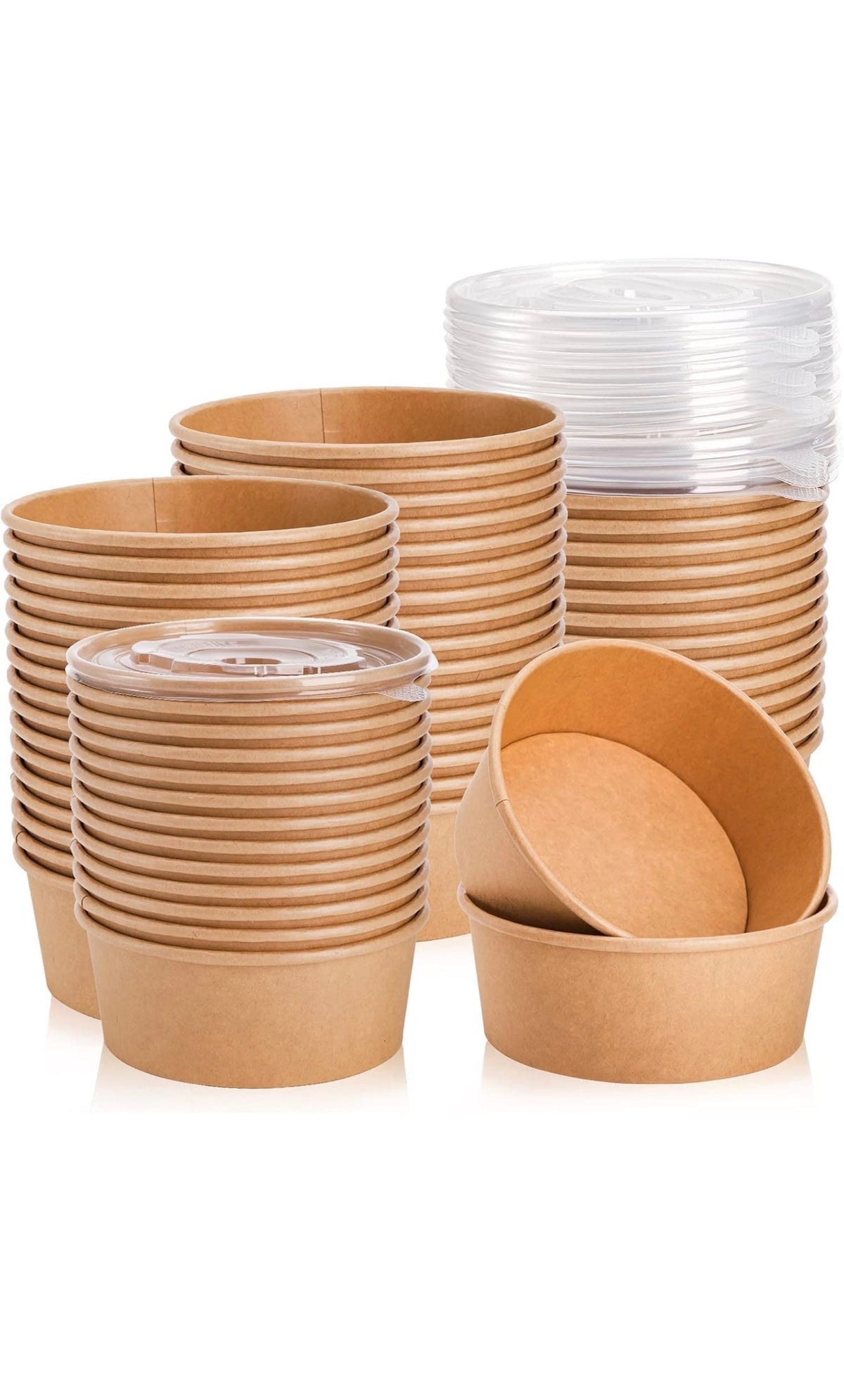 Kraft Brown Food Bowl Round Cardboard Food Container