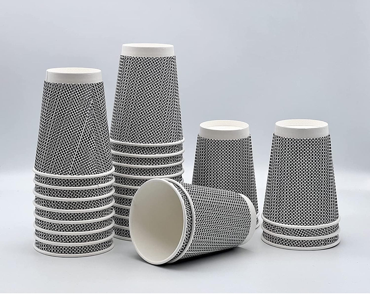 Ripple Disposable Coffee Cups 12oz (500Pack) – Double Triple Wall Insulated Takeaway Paper Cups and Lids for Hot Drinks – Eco-Friendly, Leak-Proof, Ideal for Coffee Shops & Events