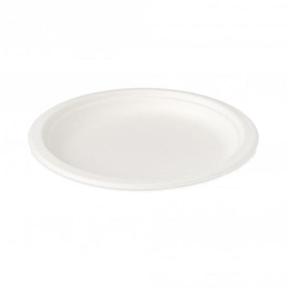Green Disposable Sugarcane Bagasse Plates, 7 inch (18 cm)
