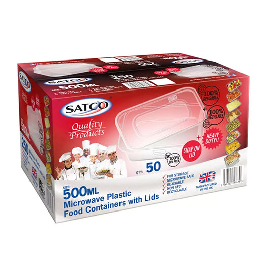 Durable and Versatile 500ml Plastic Food Containers with Lids