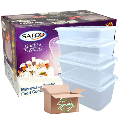 Satco Food Containers 1000ml with Lids Microwave Safe